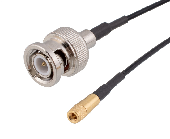 BNC straight plug to L3 straight plug, cable: 0.5 M RG178 line}