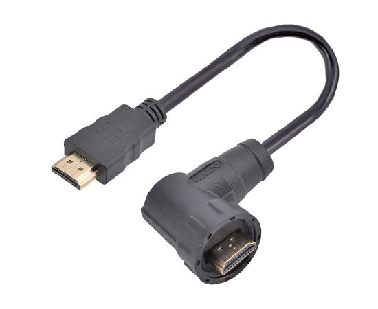 HDMI 公弯头/公直式 带线插头(螺纹式)}