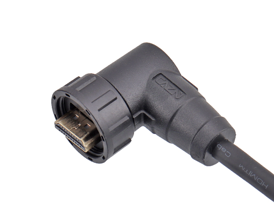 HDMI R/A Male to R/A Male Cable plug(Threaded)}