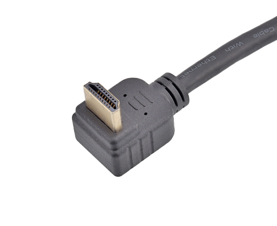 HDMI R/A Male to R/A Male Cable plug(Threaded)}