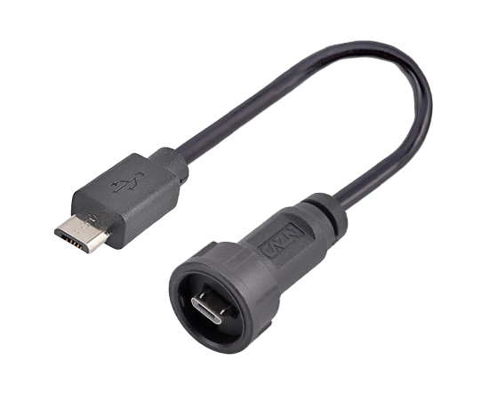 Micro USB公/公 成型直式插头(卡扣式)