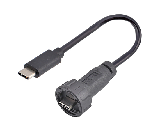 Micro USB公/公 成型直式插头(螺纹式)