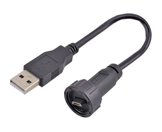 Micro USB公/USB2.0公 成型直式插头(螺纹式)