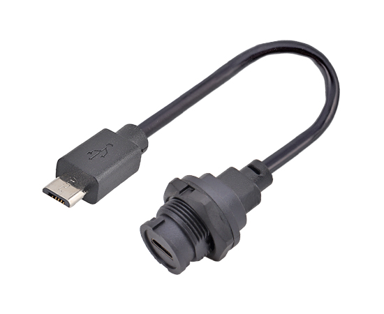 Micro USB母/公 带线板后插座(卡扣式)