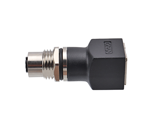 M12 Angled Female to RJ45 Adapter 90° Data type}
