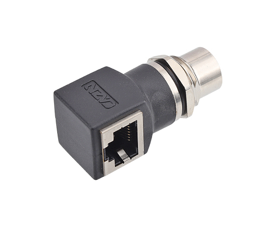 M12 Angled Female to RJ45 Adapter 90° Data type}